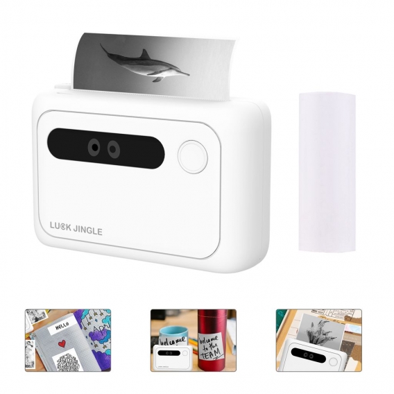 Mini Pocket Photo Printer Portable All-in-One Thermodrucker 203 DPI Wireless BT Connection Kompatibel 57 mm / 77 mm Papierbreite