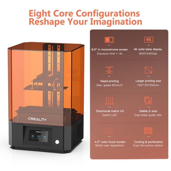 Creality LD-006 UV-Lichthaertung LCD-Harz Re­sin-3D-Dru­cker, 192x120x250mm Druckgroesse