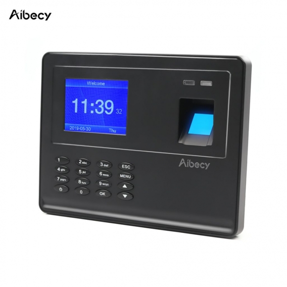 Aibecy Biometrischer Fingerabdruck Passwort Zeiterfassung Maschine Mitarbeiter Check-in Zeiterfassung Reader mit 2,8-Zoll-TFT-Bi