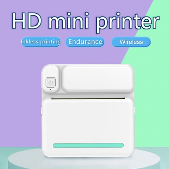 Neuer tragbarer Hausaufgaben Dokument und Fotodrucker Pocket Edition Schüler Mini Fehlerfragedrucker, weiß