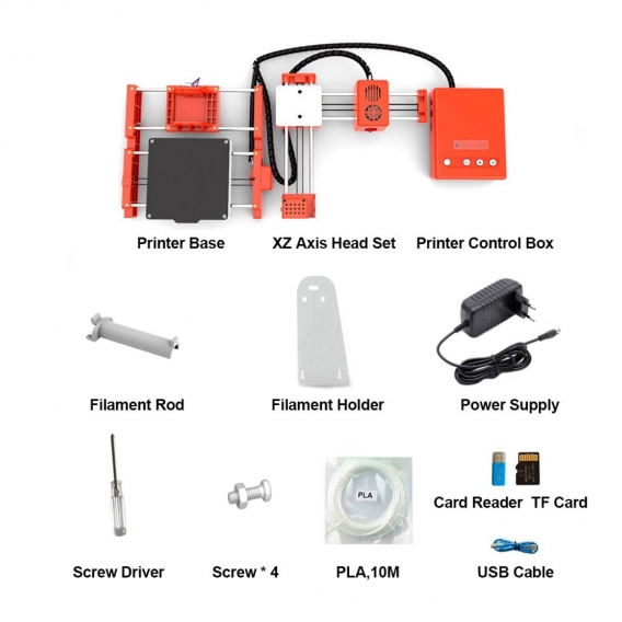 EasyThreed ET-2000 X1 Mini Desktop Kinder 3D-Drucker 100*100*100mm Druckgröße Hochpräziser Stummdruck