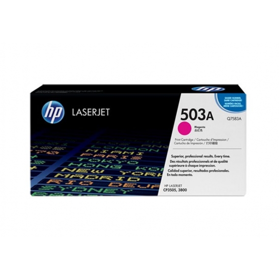 HP 503A, 376 x 132 x 147 mm, Laser, HP Color LaserJet CP3505, Color LaserJet 3800, Magenta, Patrone, 10 - 27 °C