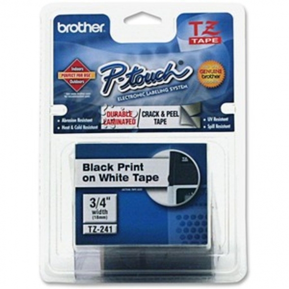 Brother® TZE241 TZe-241 Schriftbandkassette - laminiert, 18 mm x 8 m, schwarz auf weiß