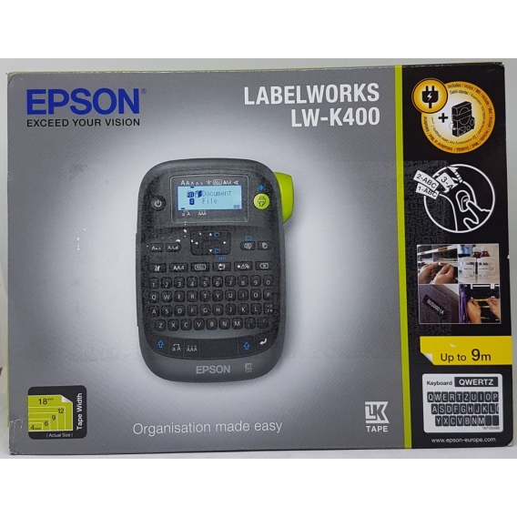 Epson LabelWorks LW-K400 - QWERTZ - Wärmeübertragung - 180 x 180 DPI - 6 mm/sek - AA - Schwarz - Grü Epson