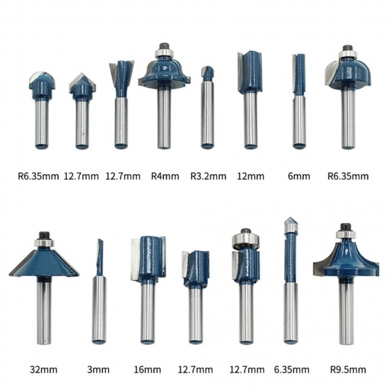 15 STueCKE 1/4 Zoll Schaft Holzbearbeitung Fraeser Bits Set Trimmen Maschine Graviermaschine Zubehoer Set mit Aufbewahrungsbox