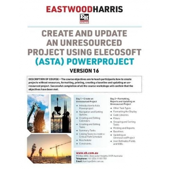 Create and Update an Unresourced Project using Asta Powerproject Version 16