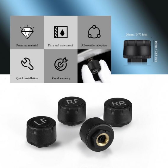 USB-TPMS-Reifendruckueberwachung fuer Android-Navigation, Reifendruckueberwachung, Alarmsystem, drahtlose uebertragung mit 4 ext