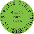 2000 Stück "Prüfetiketten" 30 mm -selbstklebende " nach BGV D7, Startjahr: 2026" ES-PRBGVD7-1-2026-30-579-PE