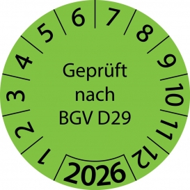 More about 5000 Stück "Prüfetiketten" 50 mm -selbstklebende " nach BGV D29, Startjahr: 2026" ES-PRBGVD29-1-2026-50-579-PE