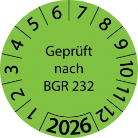 More about 5000 Stück "Prüfetiketten" 50 mm -selbstklebende " nach BGR 232, Startjahr: 2026" ES-PRBGR232-1-2026-50-579-PA