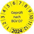 500 Stück "Prüfetiketten" 15 mm -selbstklebende " nach BGV D7, Startjahr: 2024" ES-PRBGVD7-1-2024-15-388-PE