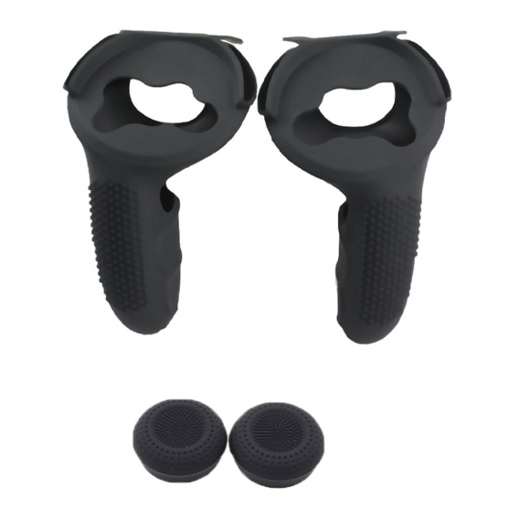 Farbe Schwarz Abdeckung Set für Oculus Quest, Touch Controller Grip Abdeckung, Knuckle Strap Objektiv Schützen Abdeckung Set, fü