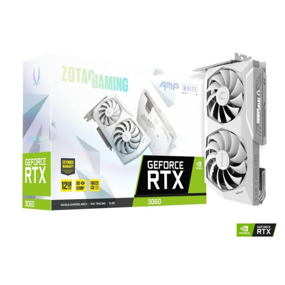 Zotac GAMING GeForce RTX 3060 AMP White Edition LHR, GeForce RTX 3060, 12 GB, GDDR6, 192 Bit, 7680 x 4320 Pixel, PCI Express x16