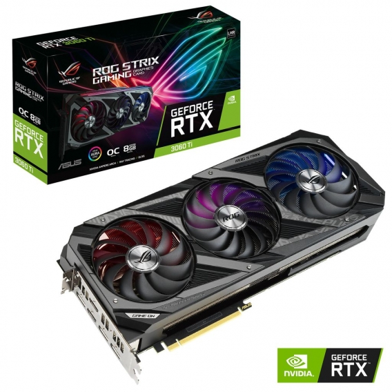 Asus ROG-STRIX-RTX3060TI-O8G-V2-GAMING NVIDIA, 8 GB, GeForce RTX 3060 TI, GDDR6, PCI Express 4.0, Prozessorfrequenz 1860 MHz, An