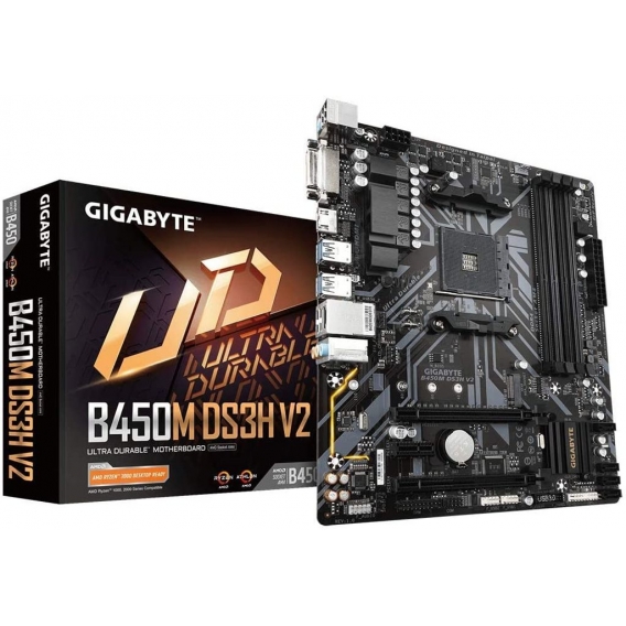 GIGABYTE B450M DS3H V2 (AMD Ryzen AM4/Micro ATX/M.2/HMDI/DVI/USB 3.1/DDR4/Motherboard)