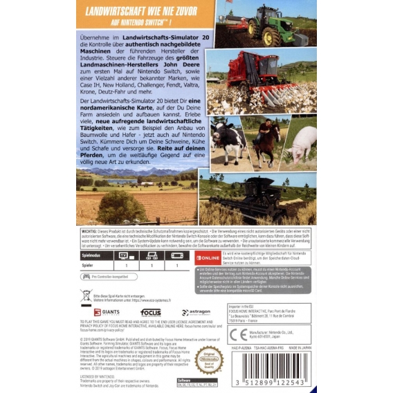 Landwirtschafts-Simulator 20 - Nintendo Switch