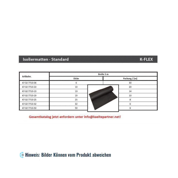 Isoliermatte Thermaflex für Wärmedämmung, Dicke 50 mm, Breite 1 m,  Verpackung 4 m + mehr günstig kaufen