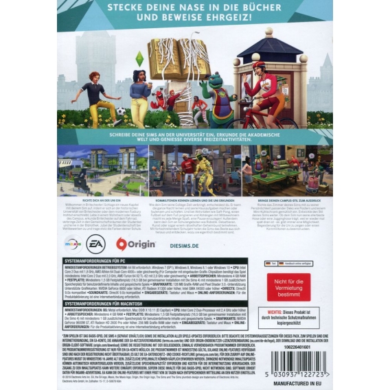 Die Sims 4 - An die Uni (Add-On) (CIAB) - CD-ROM DVDBox