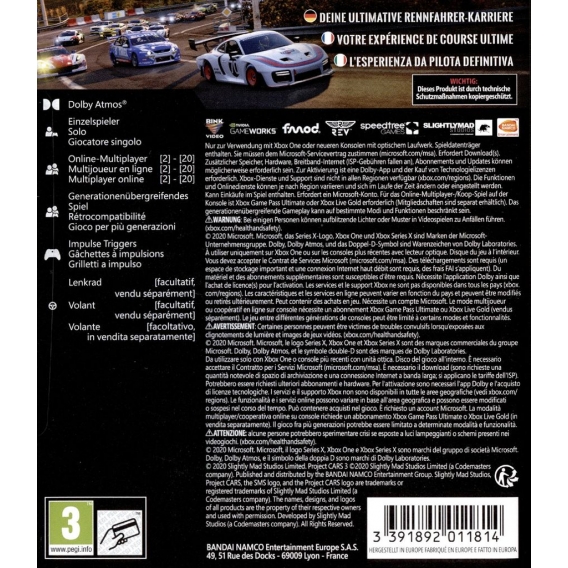 Project Cars 3 - Konsole XBox One