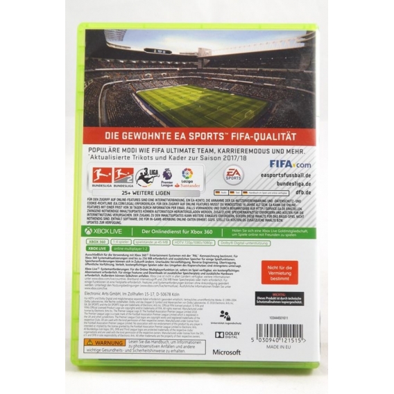 FIFA 18, 1 Xbox360-DVD (Legacy Edition)