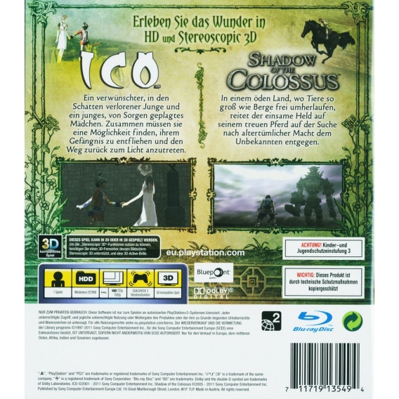 ICO + Shadow of the Colossuss HD