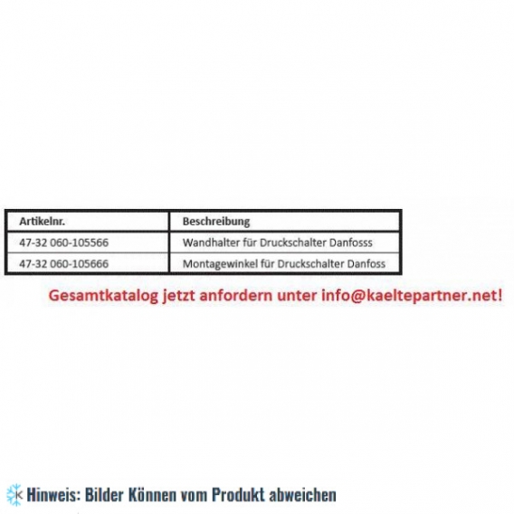 Montagewinkel für Druckschalter Danfoss