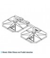 Unterbau "I Beam" - 1000 kg Fuss 600x600 mm - nicht regelbar