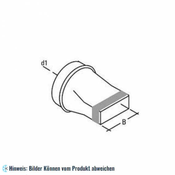 Flachkanal asymmetrischer Übergang NW125x100mm Wohnraumlüftung Flachkanäle