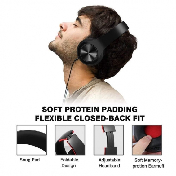 Bluetooth Kopfhörer Schwarz Over Ear HiFi Stereo Kabellose Kopfhörer für PC Handy TV Kopfhörer Funk-Kopfhörer Over Ear