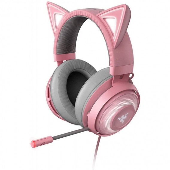 RAZER Kraken Kitty Quartz Edition USB Gaming Headset mit Chroma Lighting pink