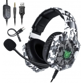 More about ONIKUMA K8 PS4 Kopfhörer Camouflage Kabelkopfhörer PC Gamer Stereo Gaming Headset mit Mikrofon LED Leuchten für XBox One / Lapto