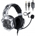 ONIKUMA K8 PS4 Kopfhörer Camouflage Kabelkopfhörer PC Gamer Stereo Gaming Headset mit Mikrofon LED Leuchten für XBox One / Lapto