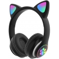 Süß Stereo Gaming Headset mit Mikrofon, Katze Ohr Mit LED Licht Blinkende Leuchtende Modisch Kabellos Bluetooth Leicht Selbstjus