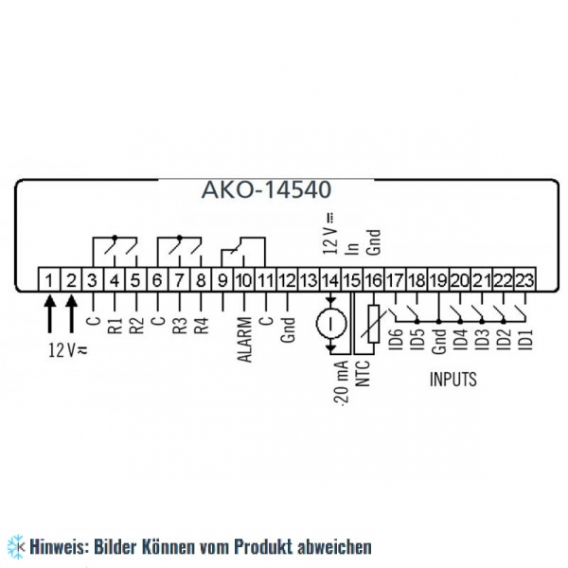 Elektronischer Regler AKO 14540 Verdichter- und Kondensatorstation 4 Stufen, 12 V