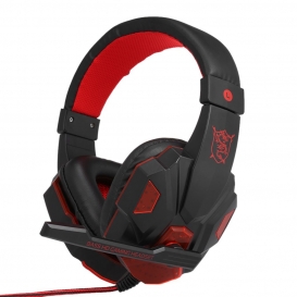 More about Gaming-Over-Ear-Headset mit Mikrofon, USB 3,5-mm-Schnittstelle, LED-Lautstärkeregler für PC-Laptop, Rot