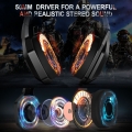 ONIKUMA K10 Gaming Headset Stereo Bass Surround RGB Gamer kabelgebundener Kopfhörer mit Mikrofon für PS4 Xbox One PC