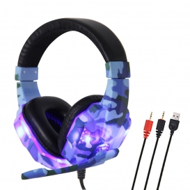 More about SY830MV Gaming Headset 3,5 mm Kabel Noise Cancelling E-Sport-Kopfhörer mit Mikrofon LED-Licht AUX + USB