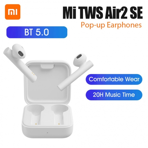 Xiaomi Mi Air2 SE TWS Echte drahtlose Kopfhoerer BT 5.0 Popup-Headset Sport Business Mini-Ohrhoerer 20H Musikzeit SBC AAC Dual M