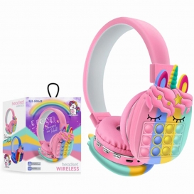 More about Bluetooth Headsets Stereo Einhorn Kopfhoerer, Pop It Push Bubble Kopfhoerer Erwachsene Kinder Kopfhoerer Sport Headset - Rosa