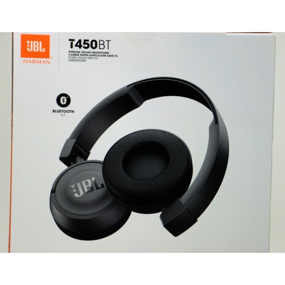 JBL T450BT kabelloser On Ear Kopfhörer Fernbedienung Mikrofon Kompatibel mit Apple Android； Farbe: Schwarz