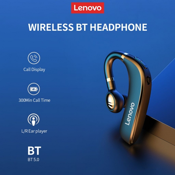 Lenovo HX106 Wireless BT-Kopfhoerer mit einem Ohr Headset HiFi-Klangqualitaet HD-Kopfhoerer mit Rauschunterdrueckung fuer Bespre