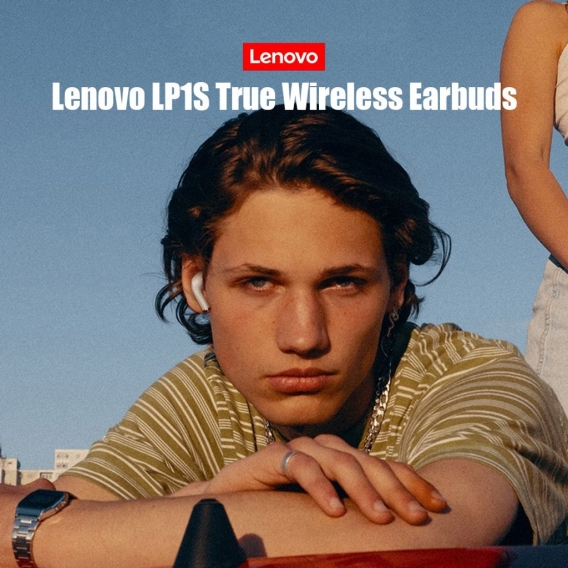 Lenovo LP1S True Wireless Earbuds BT 5.0 Kopfhoerer Stereo-Ohrhoerer mit Dual-Membran Dual Hosts IPX4 Wasserdichter Sport-Kopfho