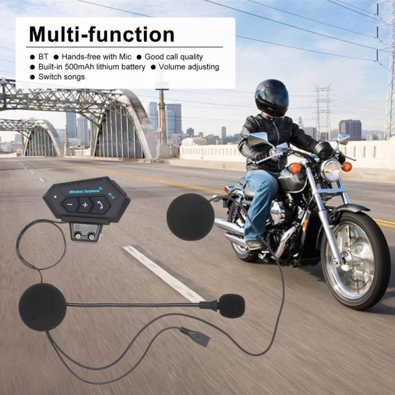 Motorradhelm-Kopfhörer Bluetooth 4.0 + EDR Headset Drahtlose Helm-Kopfhörer Freisprecheinrichtung mit Mikrofon Musikanrufsteueru