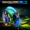 KOTION EACH Gaming Headset mit Mikrofon, LED Licht, 3,5 mm Surround Sound Kopfhörer，Geeignet für PS3 / PS4 / Xbox One / Xbox 360