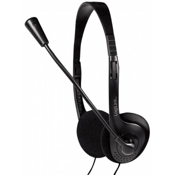 LogiLink Stereo Headset mit Mikrofon schwarz