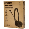 LogiLink Stereo Headset mit Mikrofon schwarz