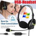 Gaming-Over-Ear-Headset USB Headset mit Mikrofon,Noise Cancelling Business Kopfhörer für WINDOWS PC-Laptop