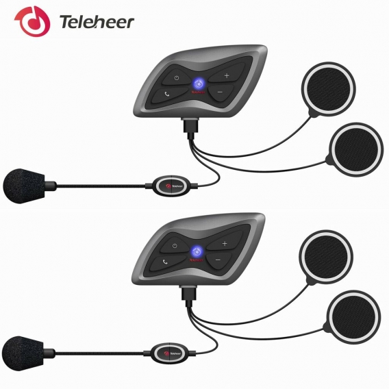 2-Pack T6 PLUS Motorrad Intercom 1500m Motorradhelm Bluetooth 5.1 Headset Interphone Motorrad-Kopfhörer Gegensprechanlage