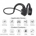 MIRUX Bluetooth Bone-Conduction Knochenschall Sport Kopfhörer mit offenen Ohren, kabellos, Knochenleitung, Bluetooth 5.1 mit Mik