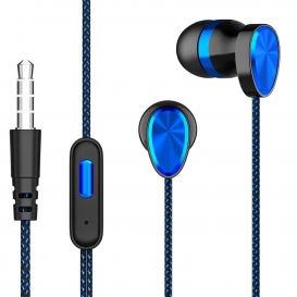 More about Kopfhörer mit Mikrofon Dual Moving Coil 3,5 mm In-Ear Kabelgebundener Sportkopfhörer für Smartphone, Blau